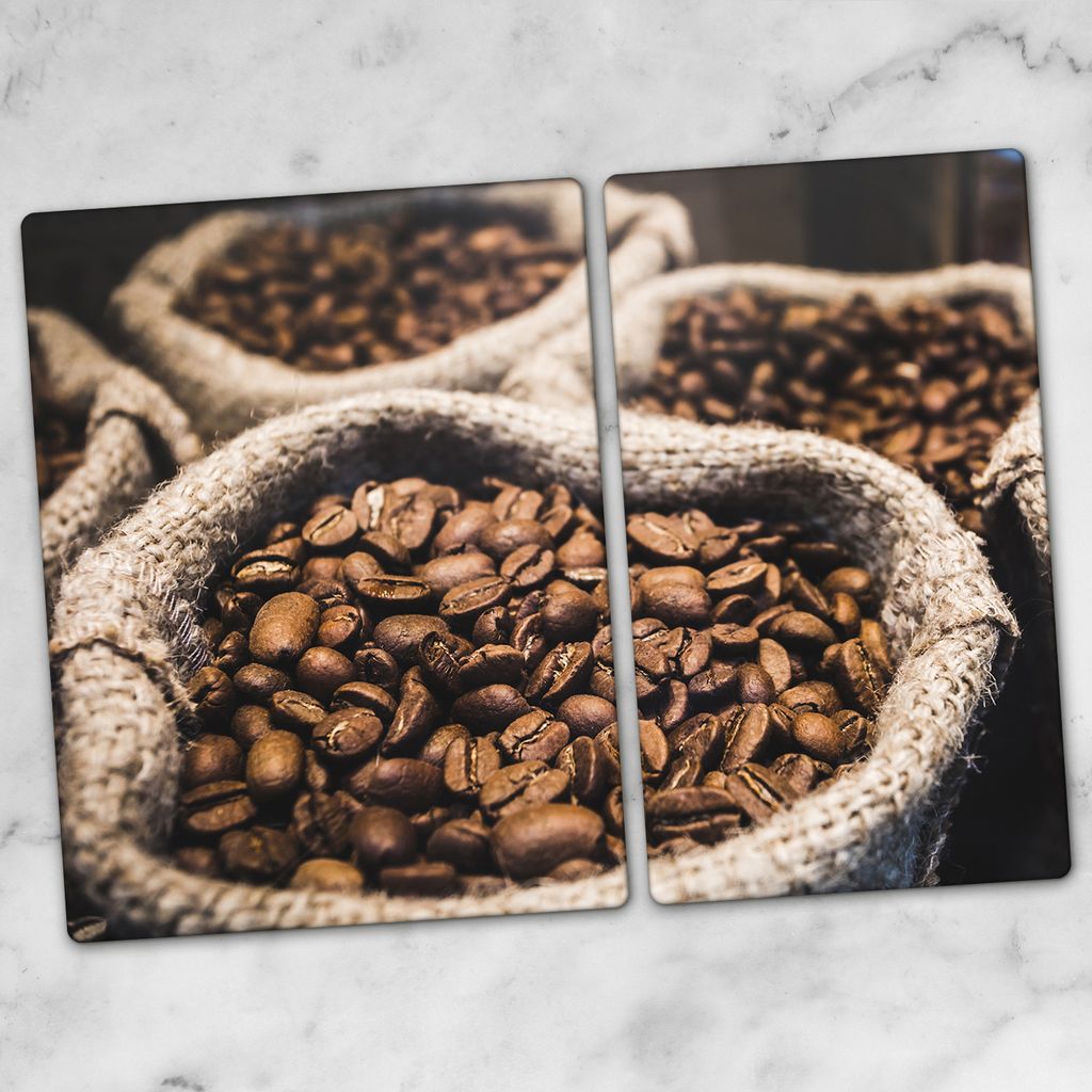 Glas-Herdabdeckplatten Glaskeramikkochfeld-Abdeckung Spritzschutz Glas 70x52 Kaffeebohnen Kaffee