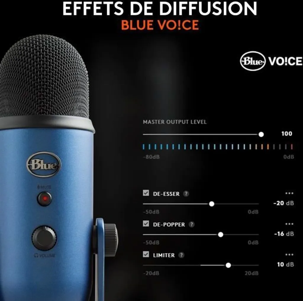 Microphone Logitech Yeti USB Idéal pour Podcast Streaming et Télétravail - 4