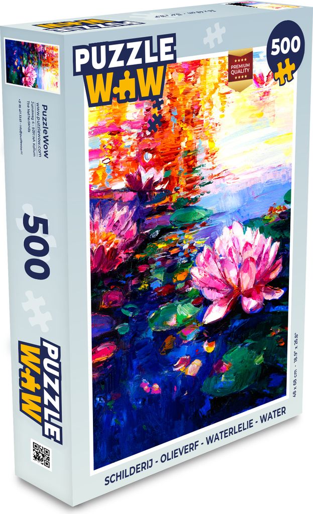 MuchoWow Puzzle 500 Teile Gemälde - Öl - Seerose - Wasser - Denken - Spiel - Toy