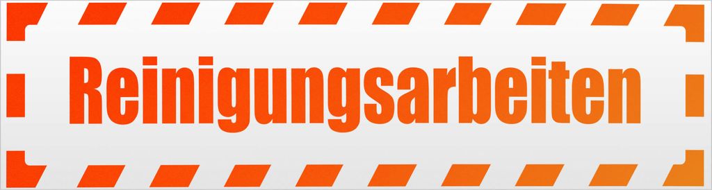 Kiwistar Reinigungsarbeiten gestreift Magnetschild Schild magnetisch - 30cm Neonorange - Magnetfolie für Auto PKW Kfz