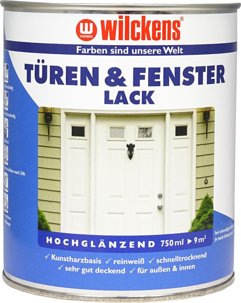 Wilckens Türen&Fensterlack Weiß hochglänzend 0,375l Produktbild 
