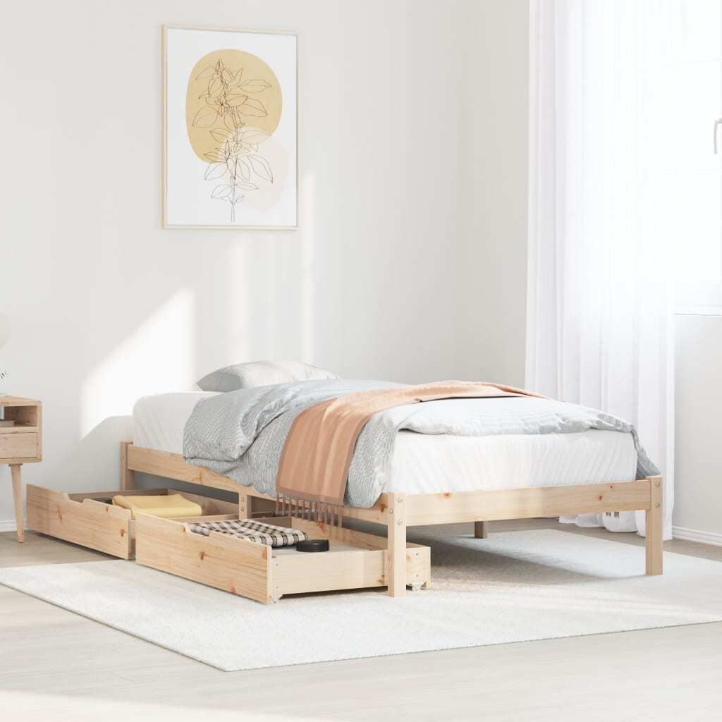 Maison Exclusive - Massivholzbett ohne Matratze 75x190 cm Kiefernholz