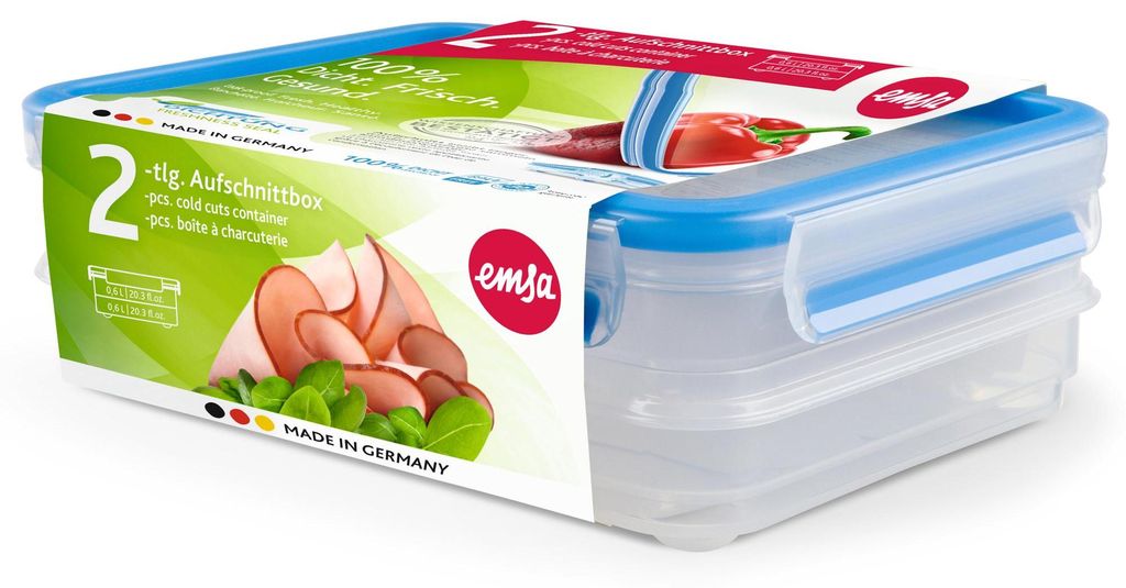 EMSA CLIP & CLOSE FRISCHHALTEDOSEN, Box, Rechteckig, 0,6 l
