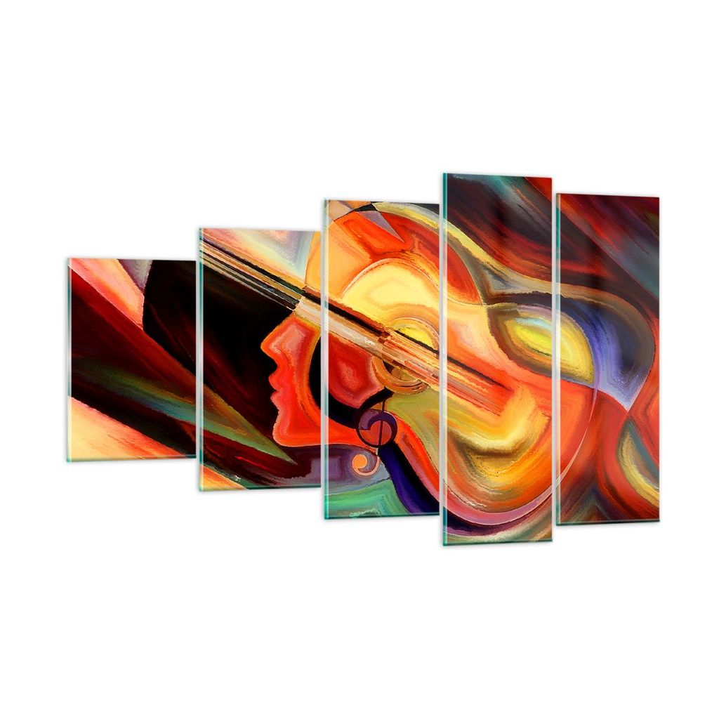 Bilder auf glas - Abstraktion modern - 100x60cm - Glasbilder - Wandbilder - Kunstdruck - zum Aufhängen bereit - Wanddekoration aus Glas - Glas Bil...