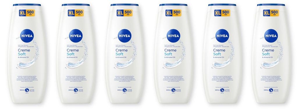 NIVEA Creme Soft & almond oil Pflegedusche 6 x 500 ml