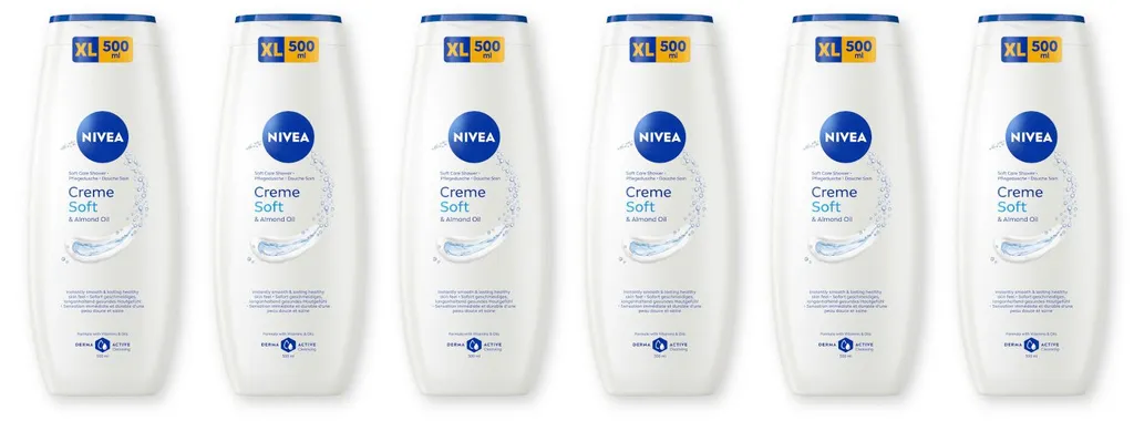 NIVEA Crème de Douche Douceur Hydratante - Lot de 6 flacons de 500 ml