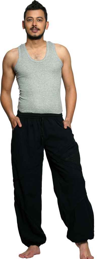 Freizeithose "Triangle" - Schlupfhose für Yoga & Fitness Herren, schwarz L