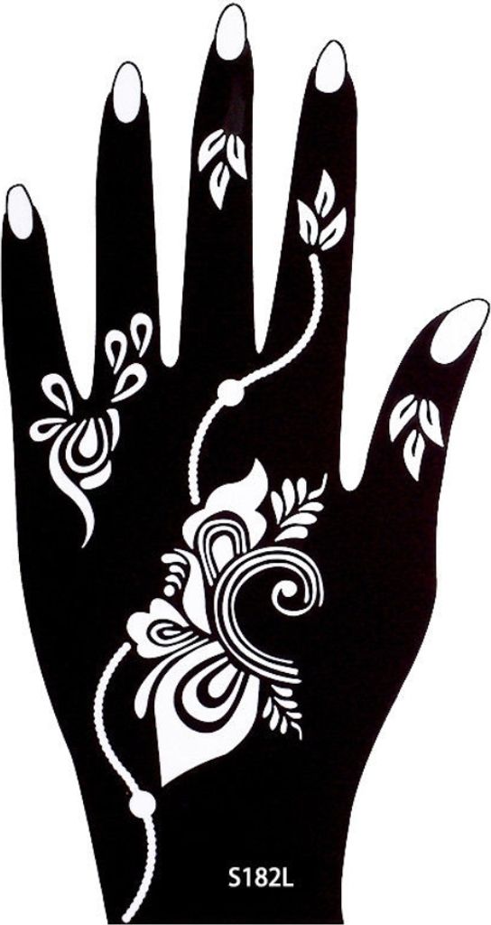 Henna Tattoo Schablone für die Linke Hand