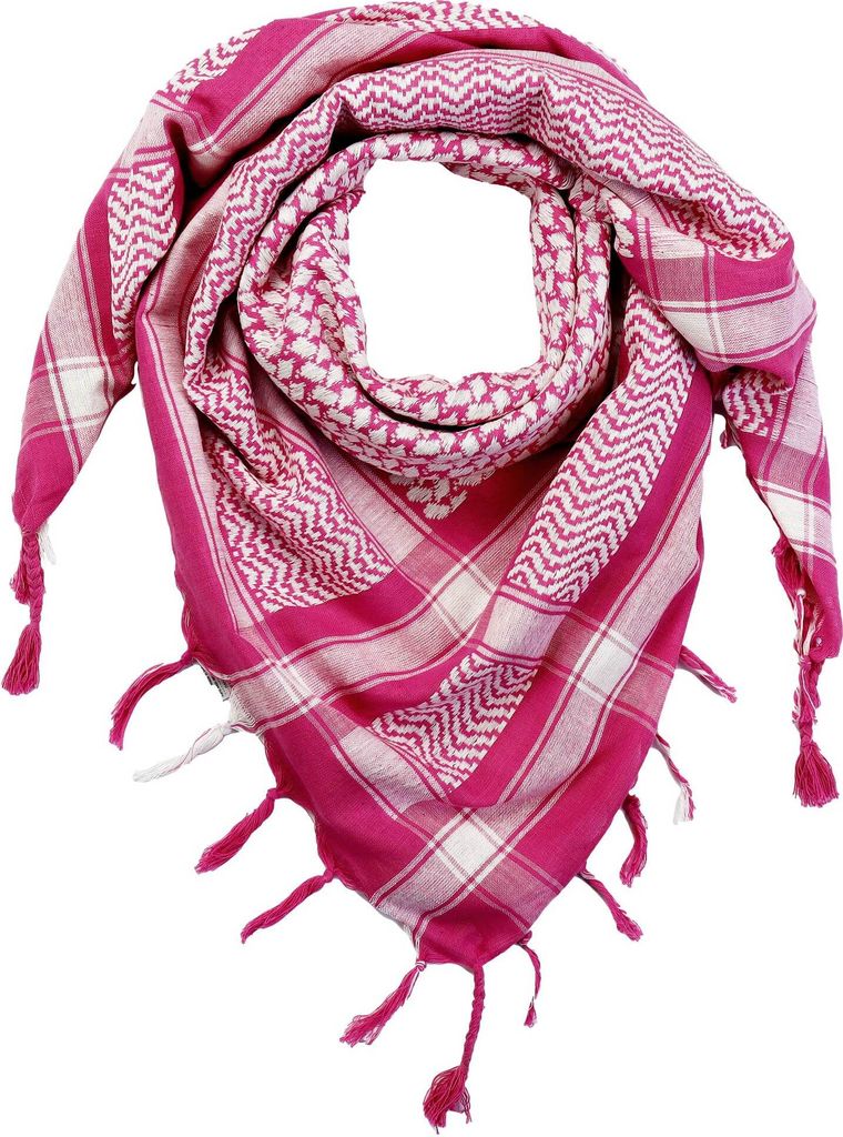 Palituch - pink - weiß - Kufiya PLO Tuch Produktbild 