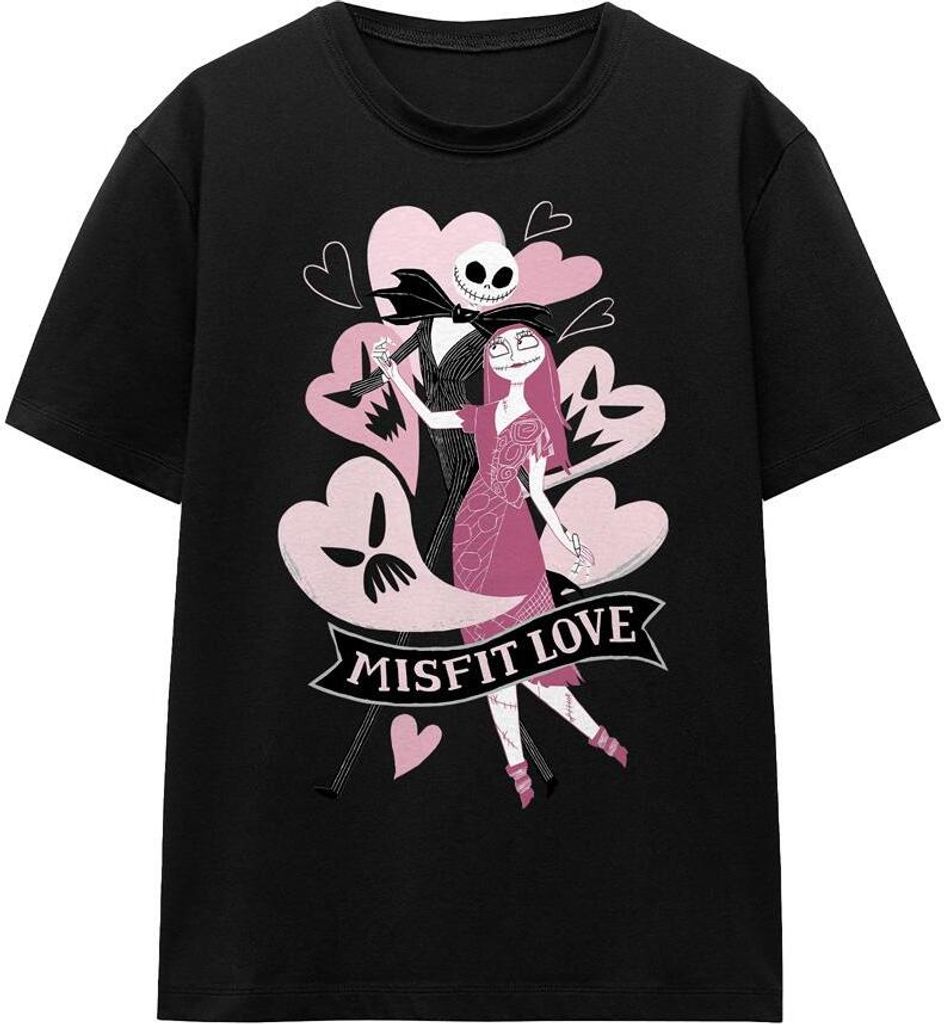 The Nightmare Before Christmas - "Misfit Love" T-Shirt für Herren/Damen Uni - Valentinstag TV17307 (L) (Schwarz)
