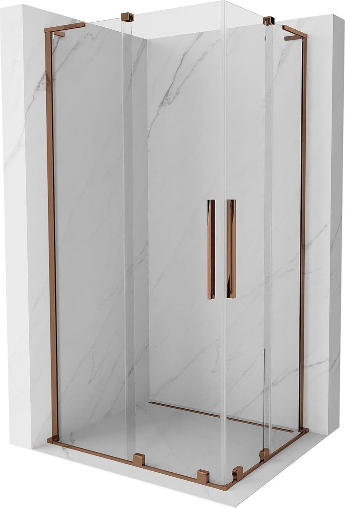 Mexen Velar L Duo Duschkabine Schiebetür 100 x 90 cm, transparent, Roségold - 871-100-090-02-03-60