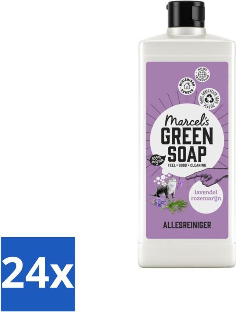 Marcel's Green Soap - Allzweckreiniger - Lavendel & Rosmarin - Natürlich & Wirksam - 750 ml - Vorteilspack - 24 Stücke