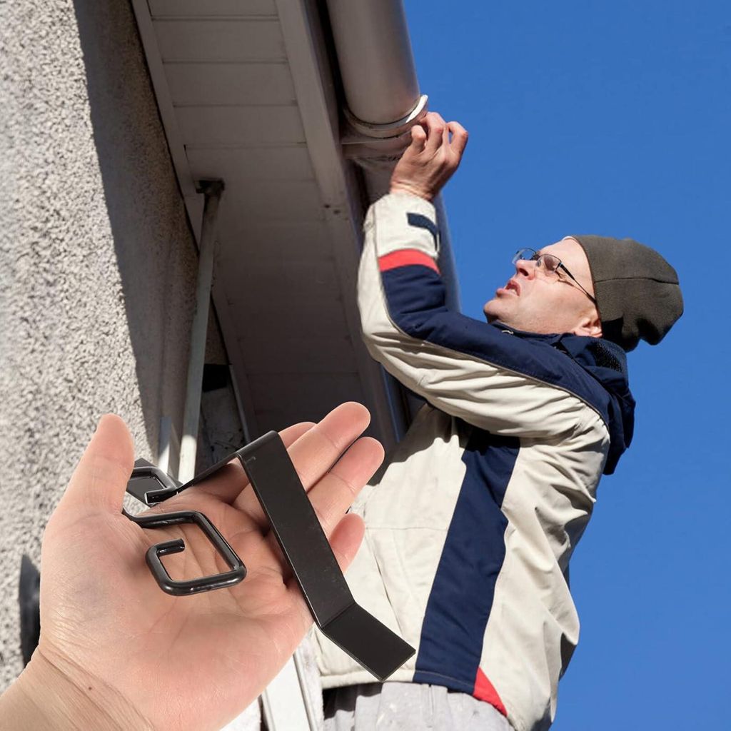 2 Stück Regenketten-Adapterhaken für Dachrinnen V-förmiges Installationspaket für Ablaufrohrauslass
