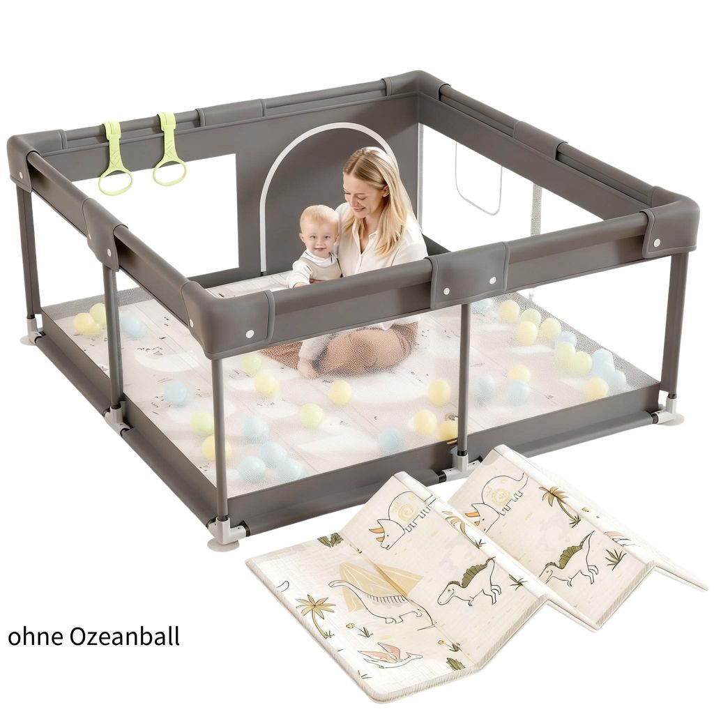 Box per bambini, box 120 x 120 cm con tappeto, piccolo box Immagine del prodotto 