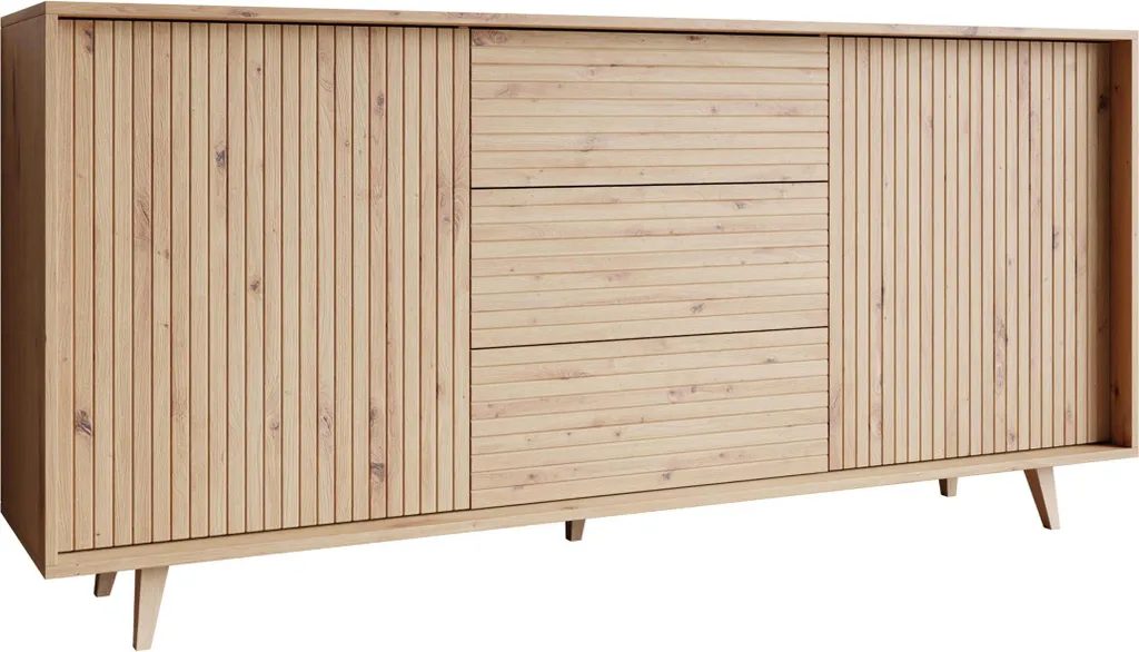 Buffet 180 cm anti-encombrement Diego bois pour ranger la vaisselle