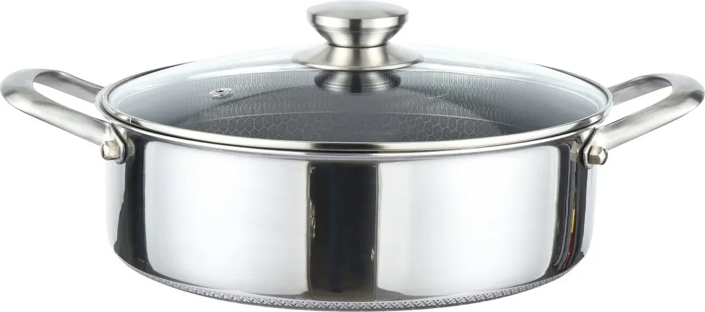 Pentola 28cm Acciaio Inox Induzione Design Nido d'Ape - Sicura e Bella