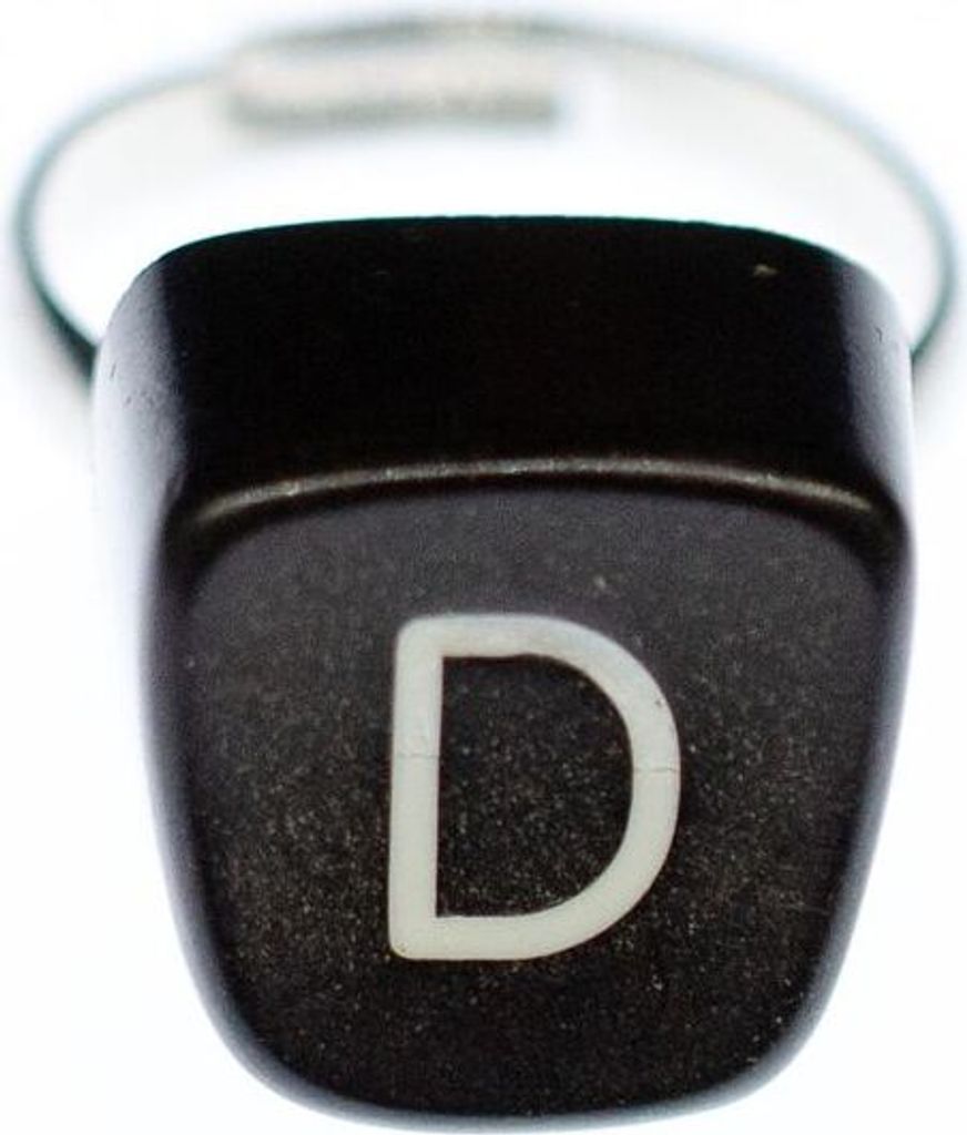 Buchstaben Ring D Vintage Schreibmaschinentaste Miniblings Unikat eckig D