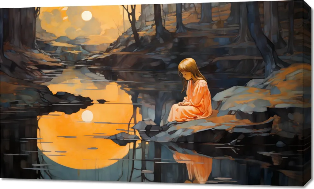 Cadre coucher de soleil 100x60 cm pour cacher un mur vide