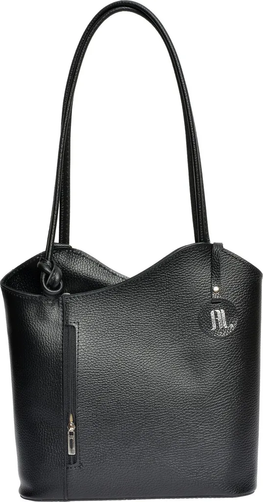 Sac Tote AW25 AL 1731 NERO Anna Luchini en Cuir Noir avec Finition Main