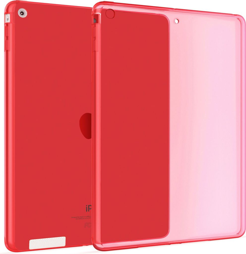 Hülle Kompatibel mit Apple iPad 2, iPad 3, iPad 4 - Transparent Silikon Cover Case Schutzhülle in Rot