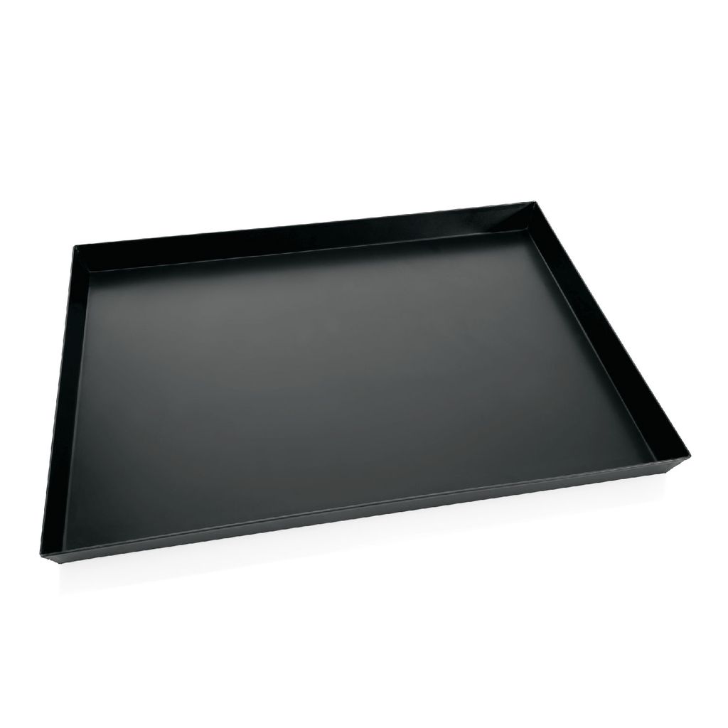 Štvorcový podnos na pizzu 50 x 50 x 3 cm, modrý kov, s Obrázok produktu 