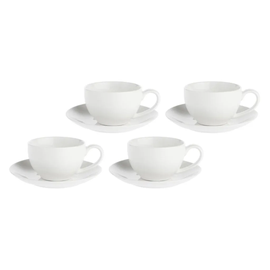 Tasses de 350 ml en porcelaine blanche haute résistance lot de 4 pièces