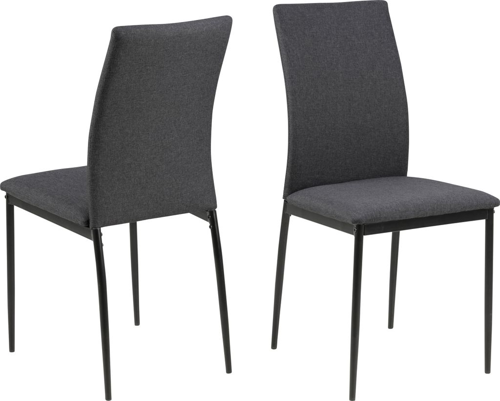 Esszimmerstuhl >Demina< (4er-Set) in Grau, Polyester, Stahl - 43,5x92x53 (BxHxT)