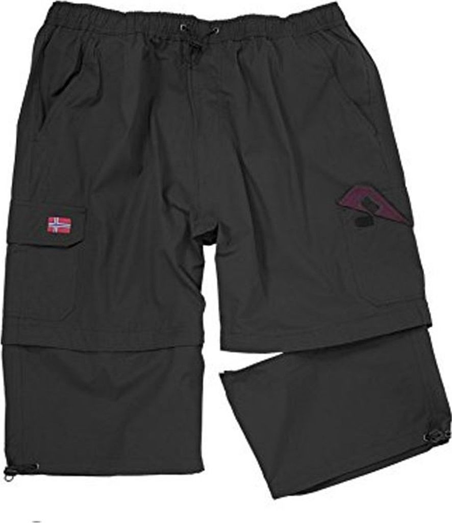 Übergrößen Zipp-Off-Cargo Bermuda ABRAXAS Schwarz 7XL