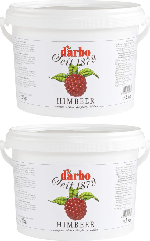 Food-United HIMBEER FRUCHTAUFSTRICH 2x 2kg Vorrats-Eimer von DARBO
