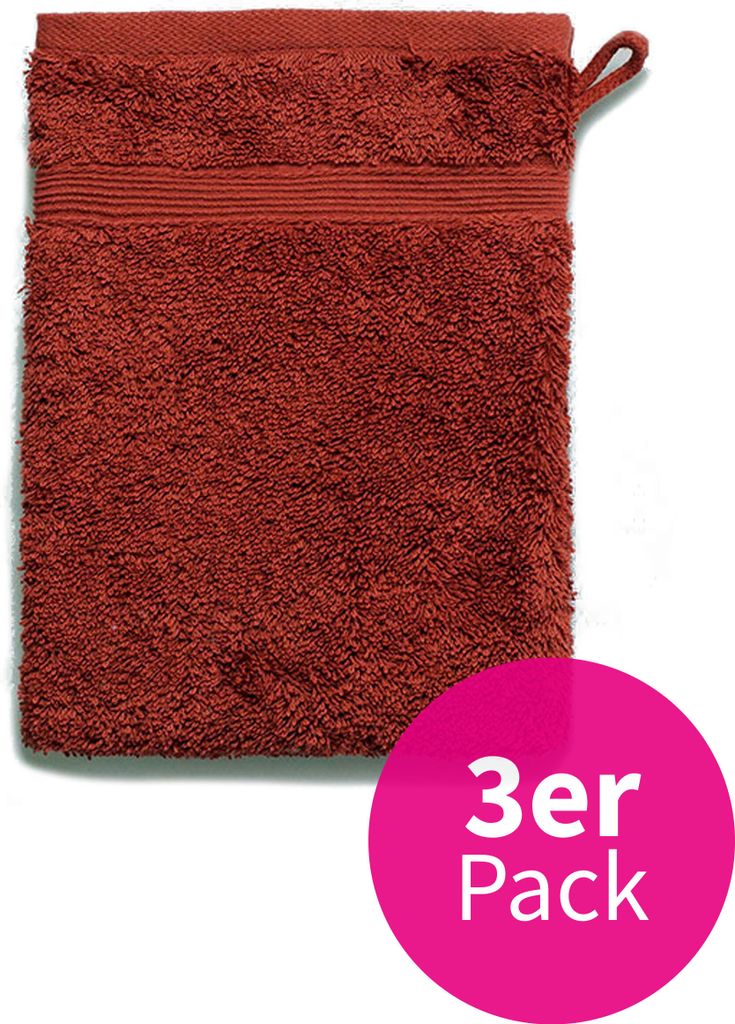 grace grand spa Waschhandschuh Avantgarde mit breiter Webbordüre Marsala One Size