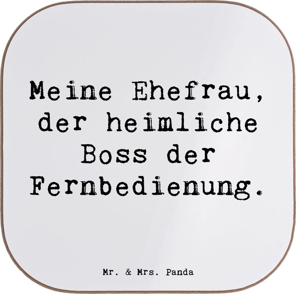 Mr. & Mrs. Panda untersetzer personalisiert Ehefrau Boss - Weiß - Geschenk, Lächeln, Wärme, Bierdeckel bedruckt, Haushalt, Humor, Personalisiert...
