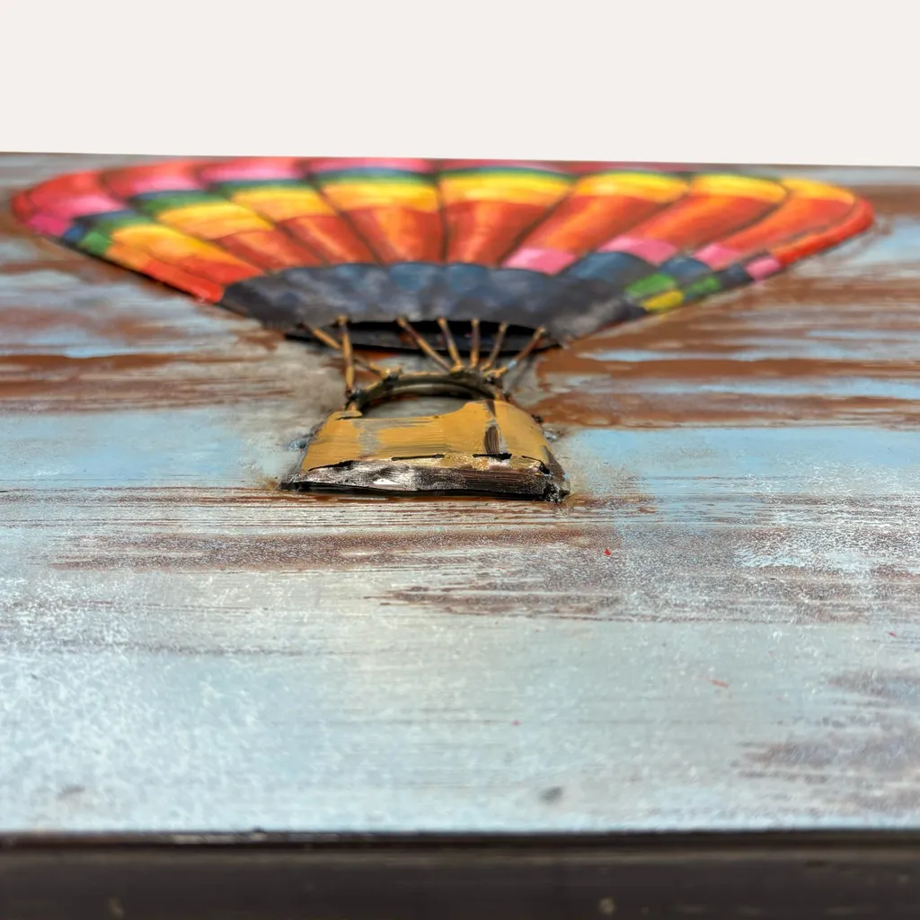 Tableau en fer montgolfière multicolore en relief 3D pour salon moderne