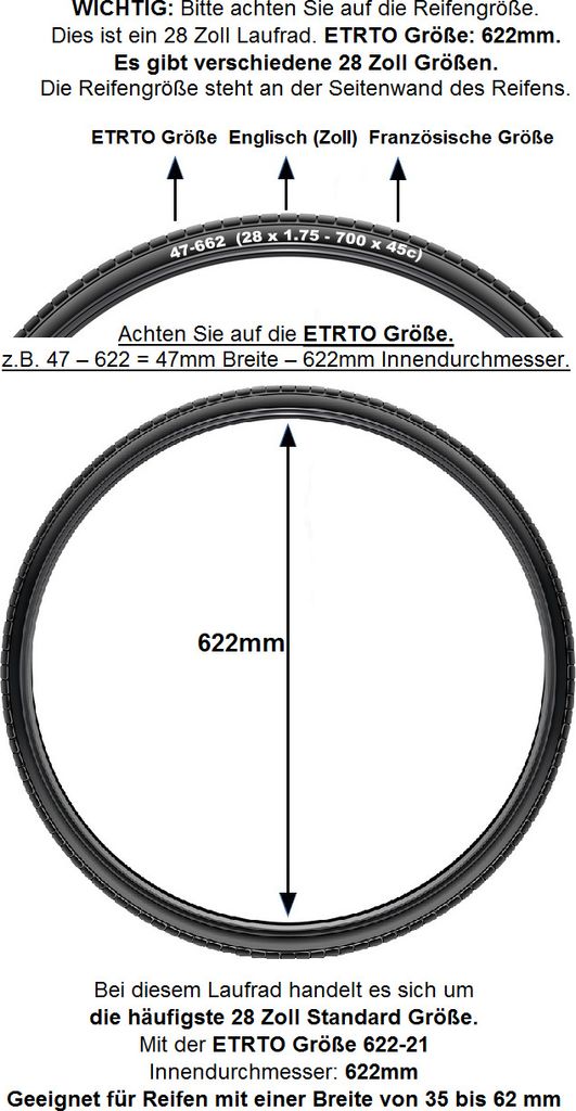 REDONDO 28 Zoll Hinterrad Laufrad Kasten Felge + 6 fach Produktbild 2