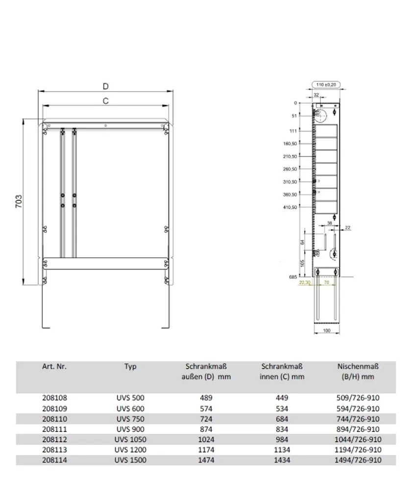 Armoire Technique Herotec UVS 1050 : Finition Murale Parfaite Pro - 3