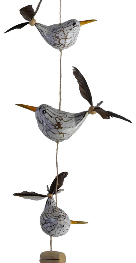 Tokoindah Windspiel Feder-Propeller Möwe Erna (3 Möwen), Produktbild 