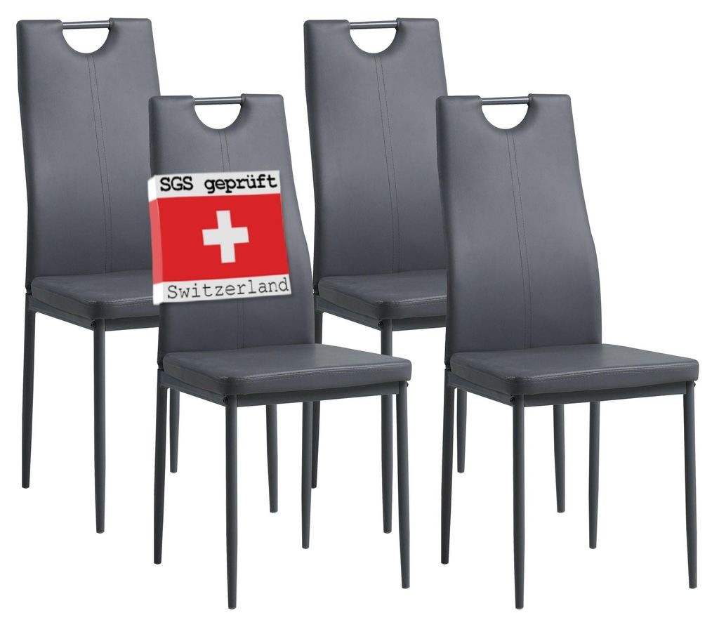 Esszimmerstühle SALERNO , 4-er SET, Grau Produktbild 