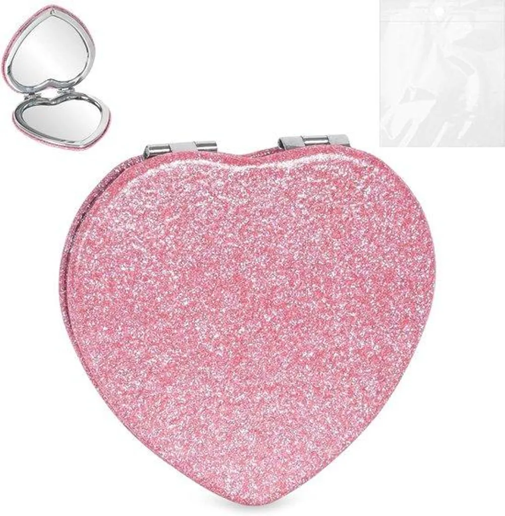 Trousse de Maquillage Cœur Rose pour Voyages et Retouches de Journée