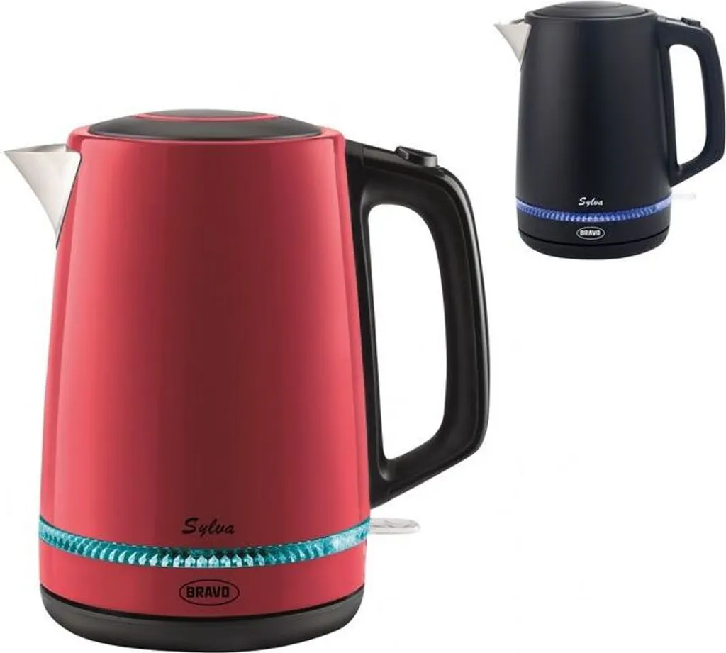 Bouilloire 1,7l B-4900 SYLVA rouge et noir avec bande rétro-éclairée