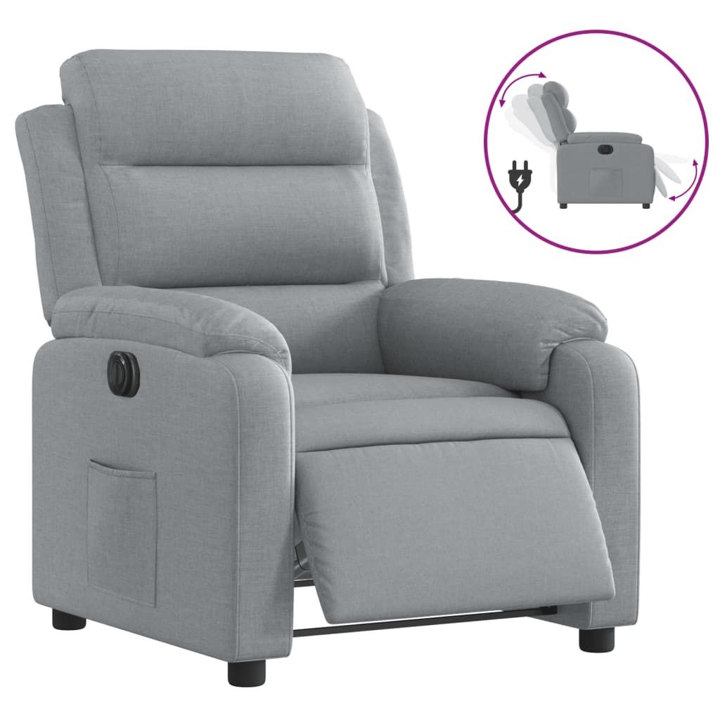 "WINTER SALE"Relaxsessel- TV-Sessel - Einzelsofa elegantes Design - Elektrisch Hellgrau Stoff - 75x92,5x100cm - Couchsessel NeuMöbel733560