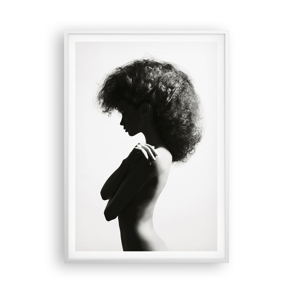 Gerahmtes Poster - Weißer Rahmen - Frau Nacktheit Körper - 70x100 cm - Wand Bild - Wanddeko - Wandbilder - Kunstposter - Wandposter - Bilderrahme...