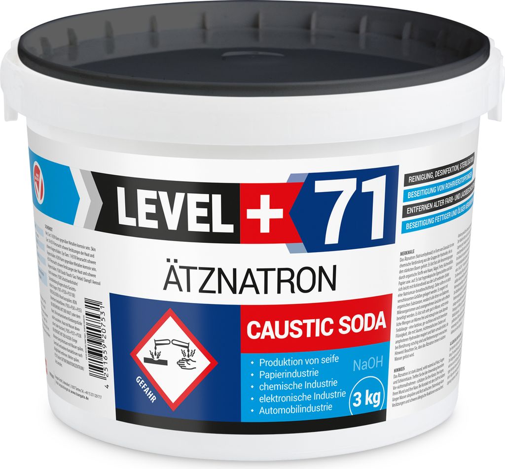 Kaustisches Soda 1St. EIMER 3kg NaOH, Natriumhydroxid Produktbild 