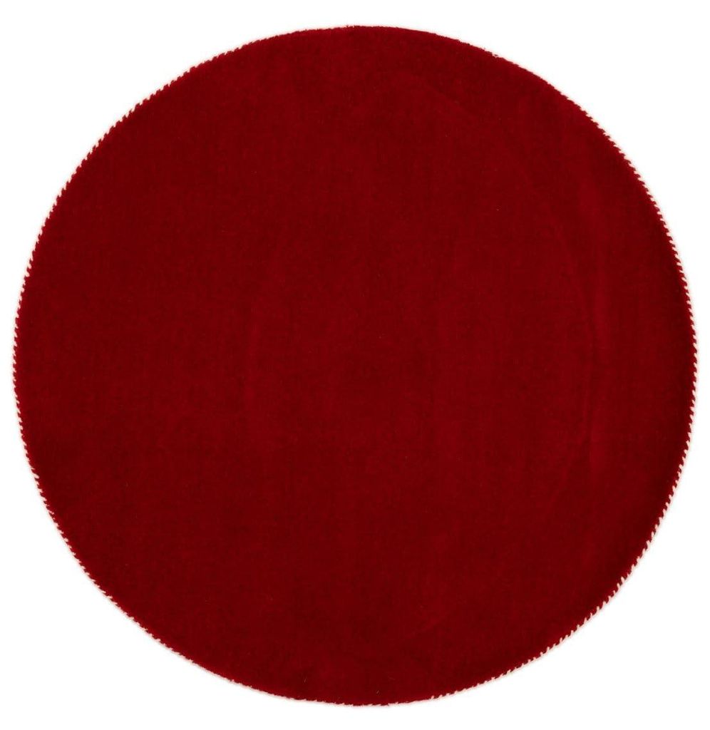 Handgefertigter Wollteppich Gabbeh Lola Rund Rot Ø 100 cm Produktbild 