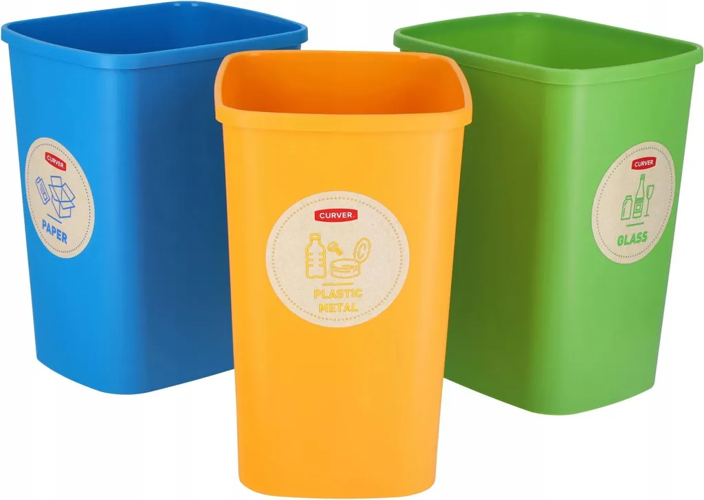 Poubelles de tri sélectif 30L gain de place avec 3 bacs amovibles