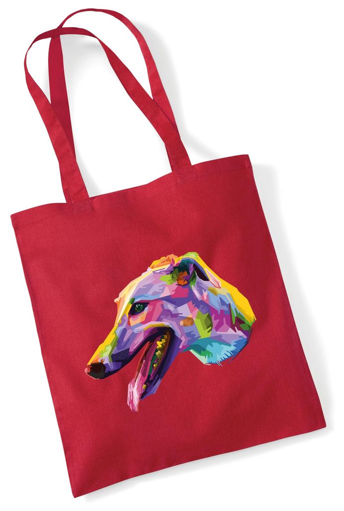 Huuraa Jutebeutel Greyhound Colorful 10 Liter Classic Red Baumwolle Tasche Geschenkidee