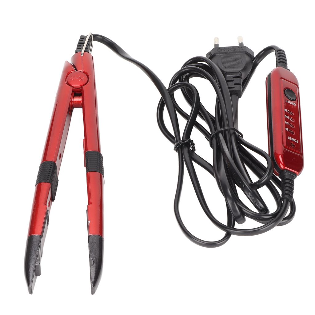 Haarverlängerungseisen Ergonomisch Professionell Langlebig Temperaturregulierend Haaranschluss Rot EU Stecker 220-240V