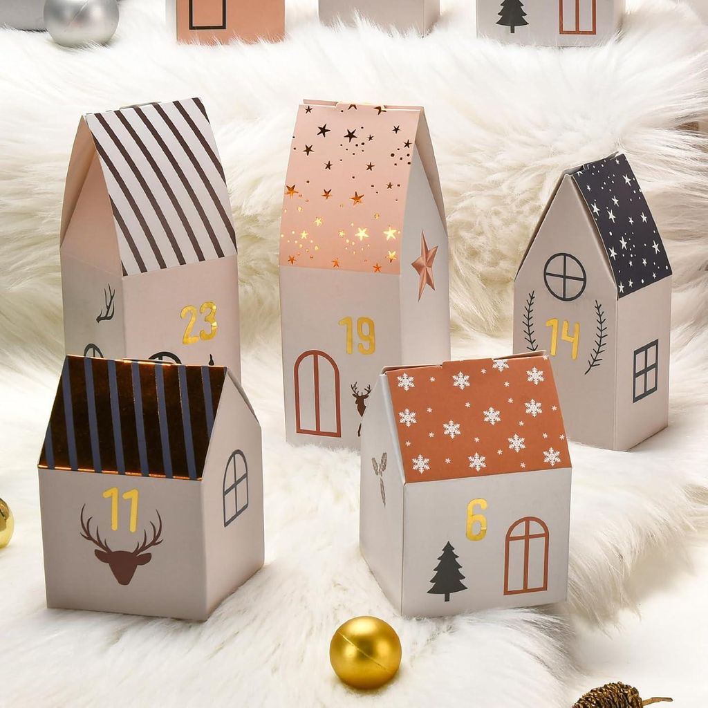 Rubbel-Adventskalender Weihnachtshaus DIN A4 – Selbst Gestalten & Beschriften