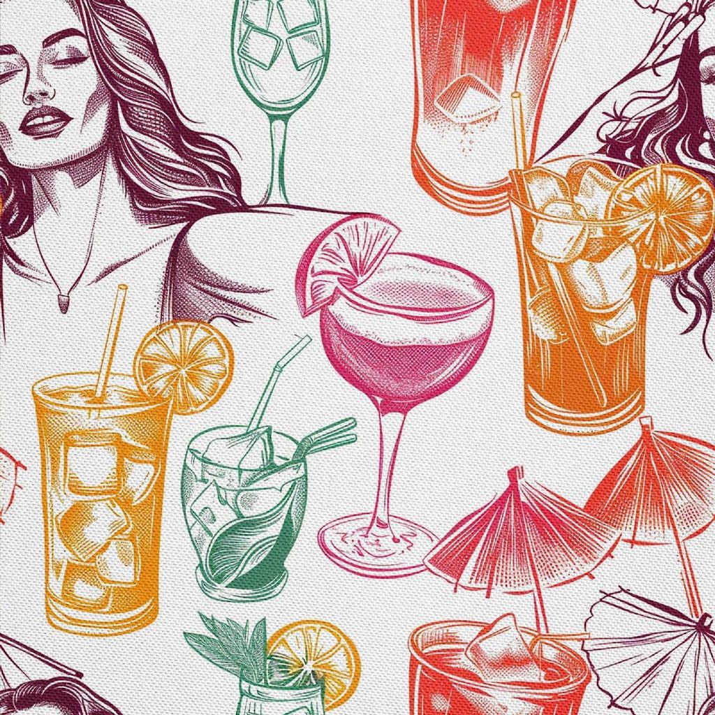 OUTDOOR DEKOSTOFFE OXFORD - Motiv Cocktail | DX8761
