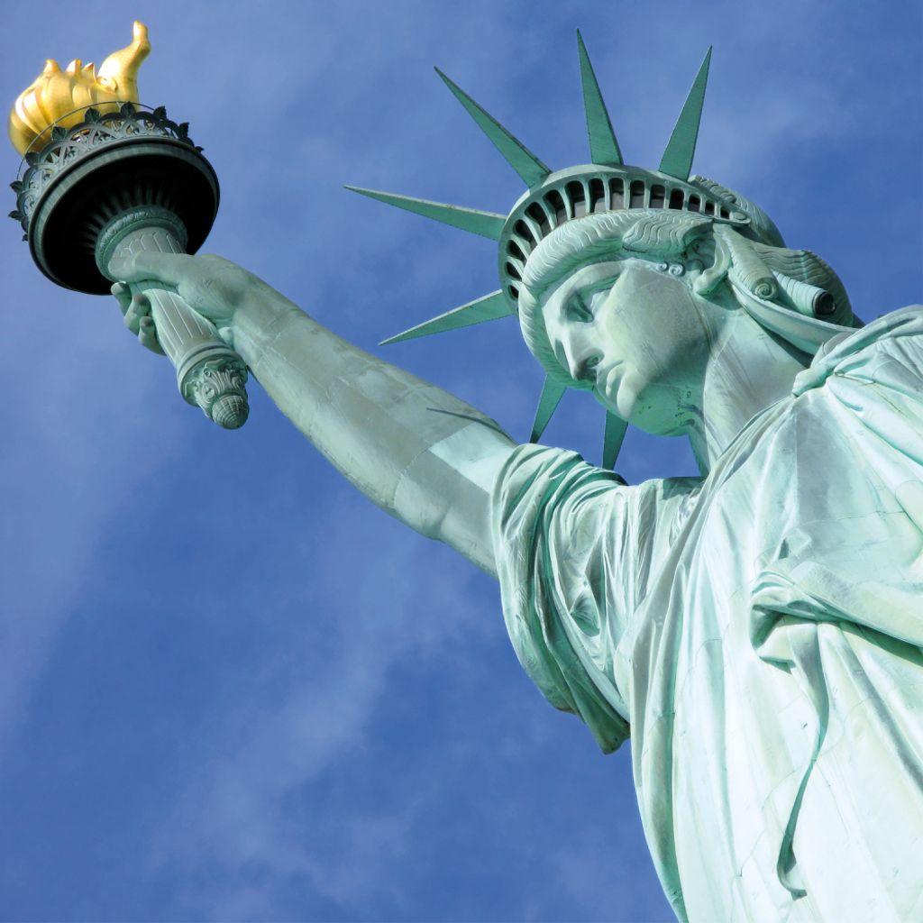 New York Kunstdruck Bild - Freiheitsstatue, Independence (100 x 100 cm)