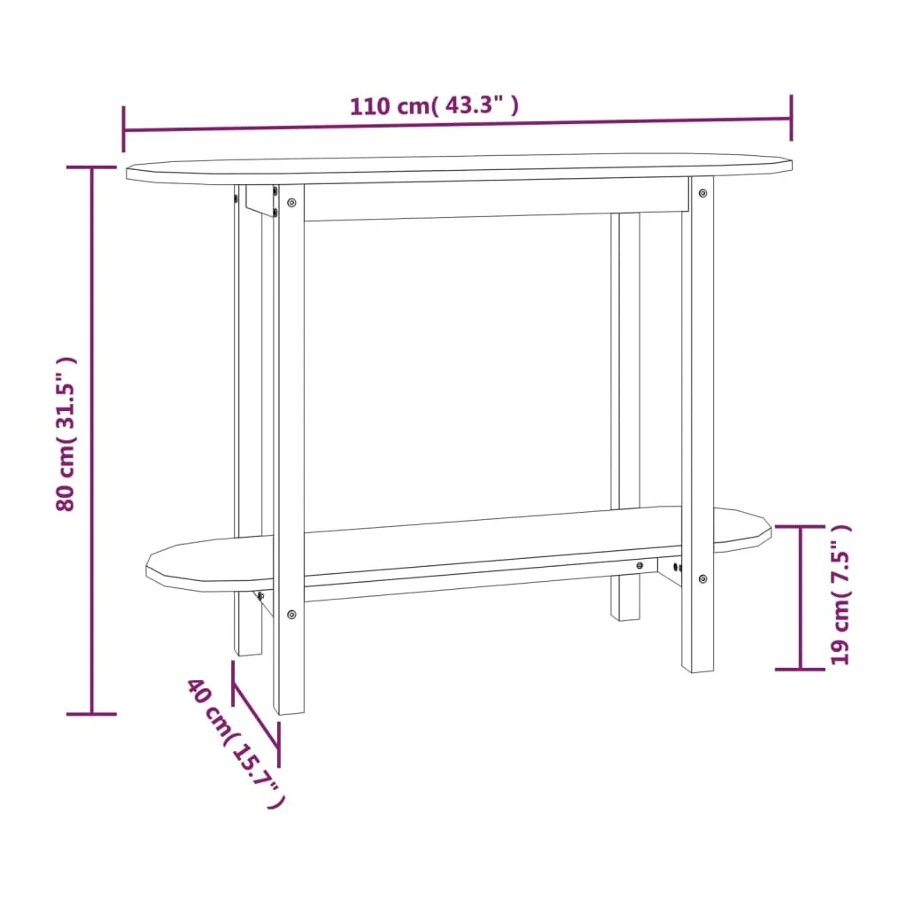 Consolle in Pino Massiccio Bianco 110x40x80 cm - Alta Resistenza - 8