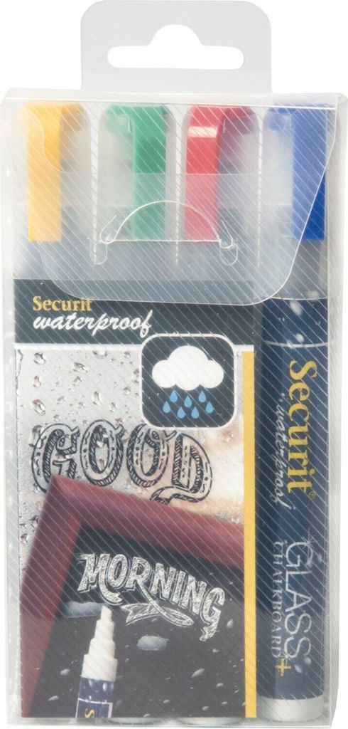 Securit pennarello a gesso IMPERMEABILE MEDIO, confezione Immagine del prodotto 